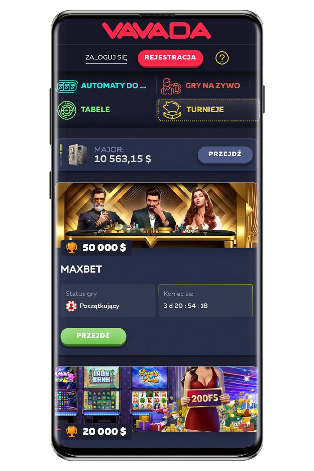 Снимки на екрана от официалния уебсайт Vavada PL