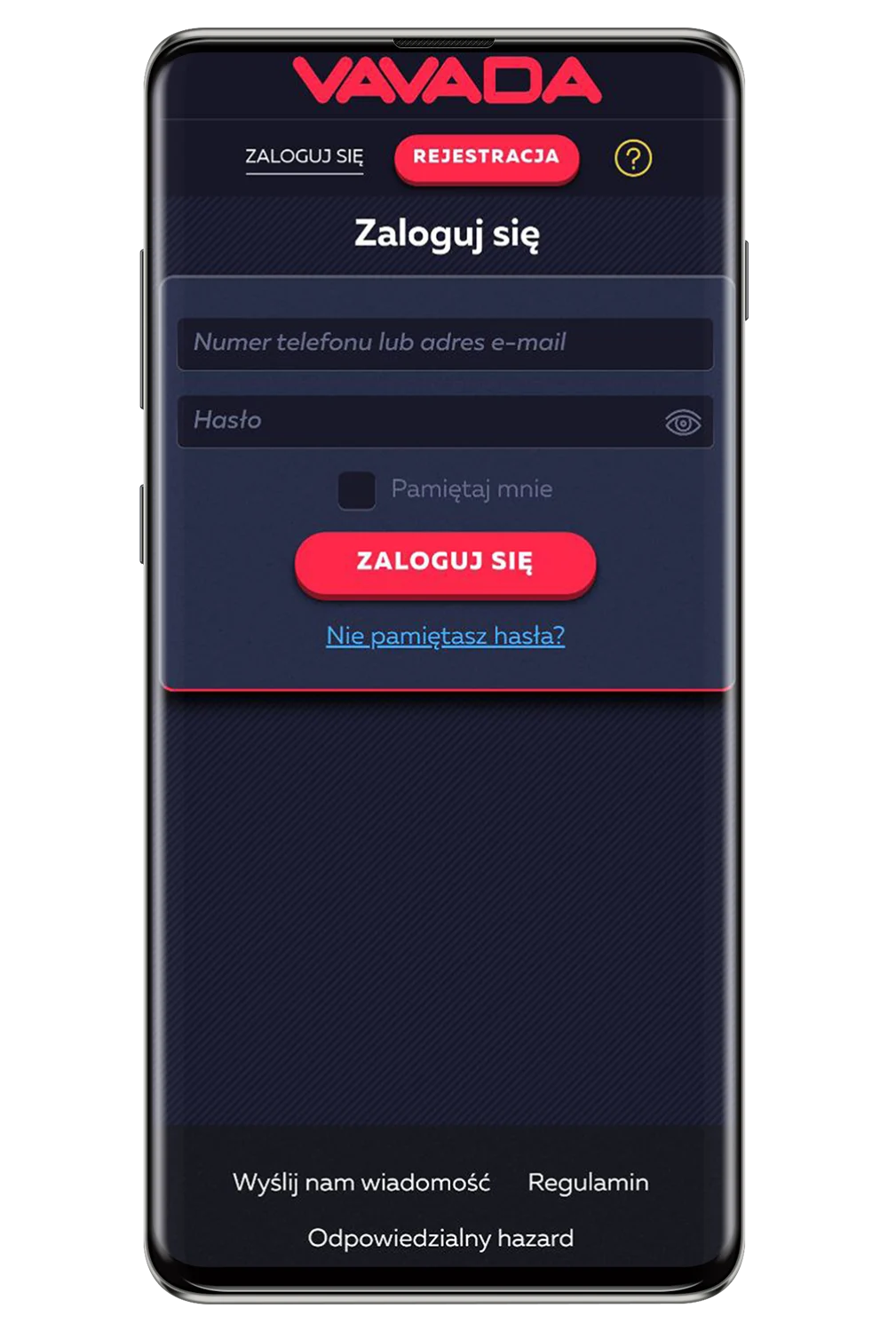 Снимки на екрана от официалния уебсайт Vavada PL